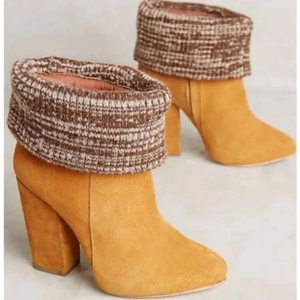Rachel Comey Colton Suede Bootie with Wool Knit Foldover Collar NWT! size 7.5
